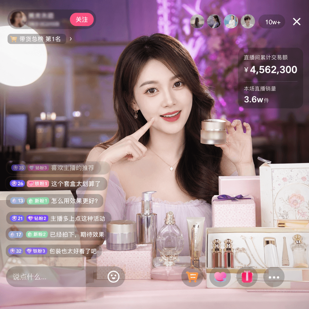 直播间美女带货截图 灵感图片