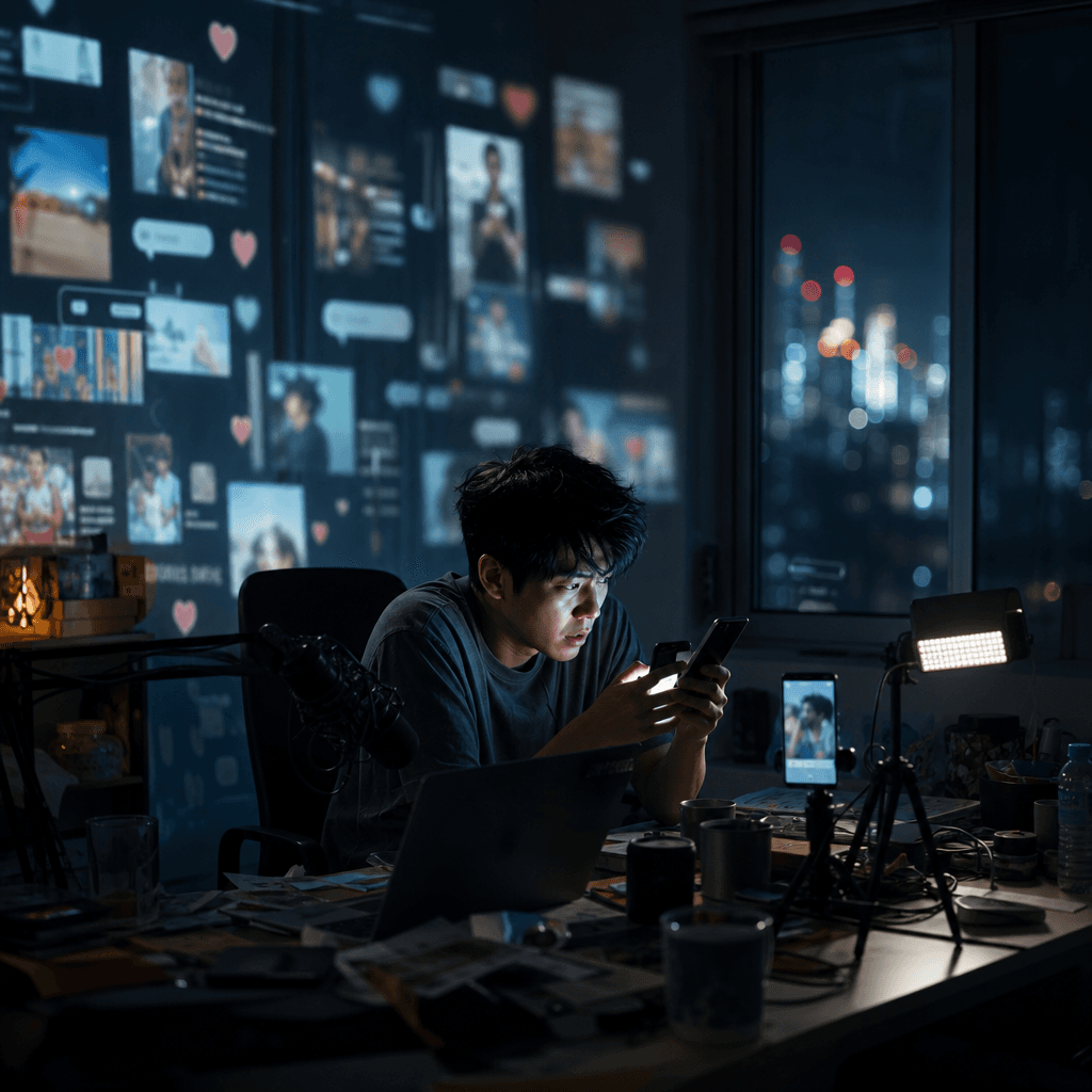 深夜短视频创作者房间 灵感图片
