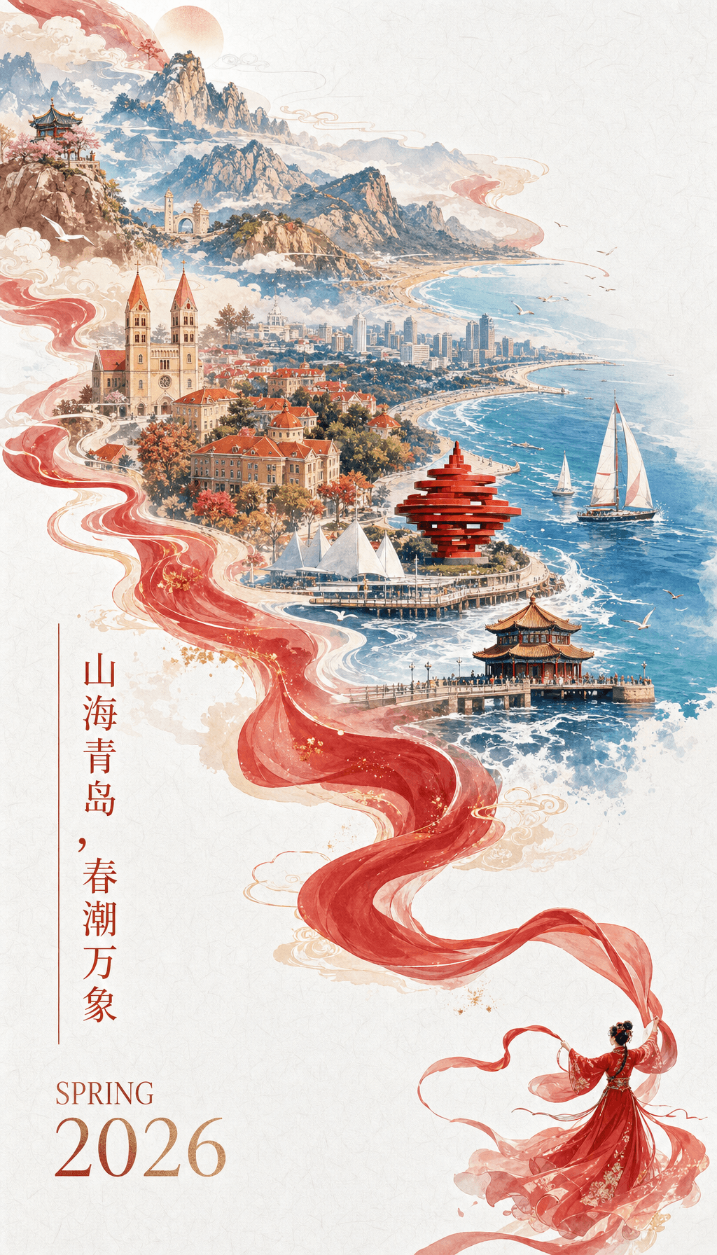 青岛新春城市概念海报 灵感图片